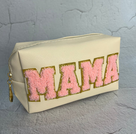 MAMA Pink Chenille Letter Medium Bag