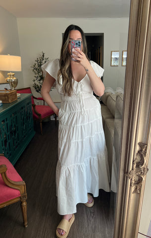 Summer in Tuscany White Maxi Dress