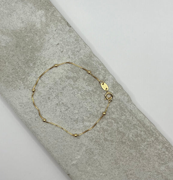 18k Gold Filled Dainty Beaded Bracelet