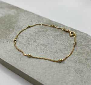 18k Gold Filled Dainty Beaded Bracelet