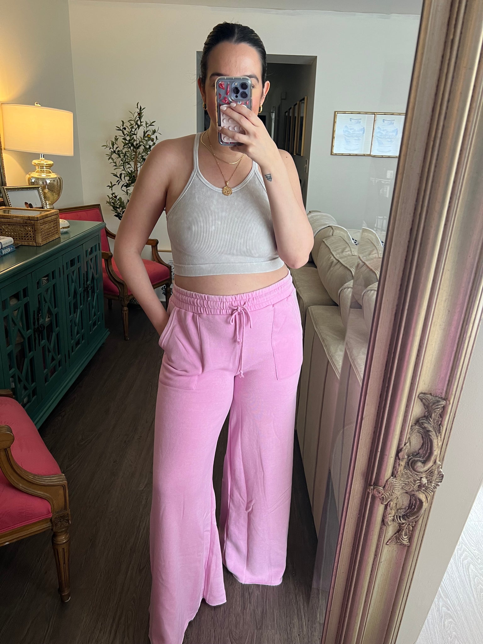 Perfectly Pink Wide Leg Lounge Pants