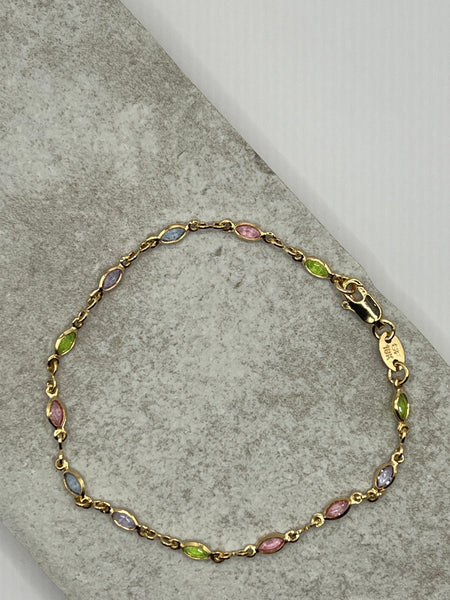 18k Gold Filled Spring Gem Bracelet